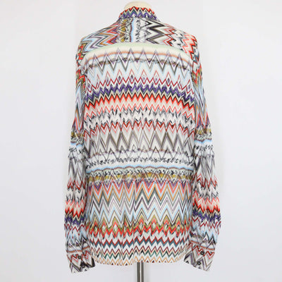 Missoni Multicolor Geometric Pattern Knit Blend Long Sleeve Shirt