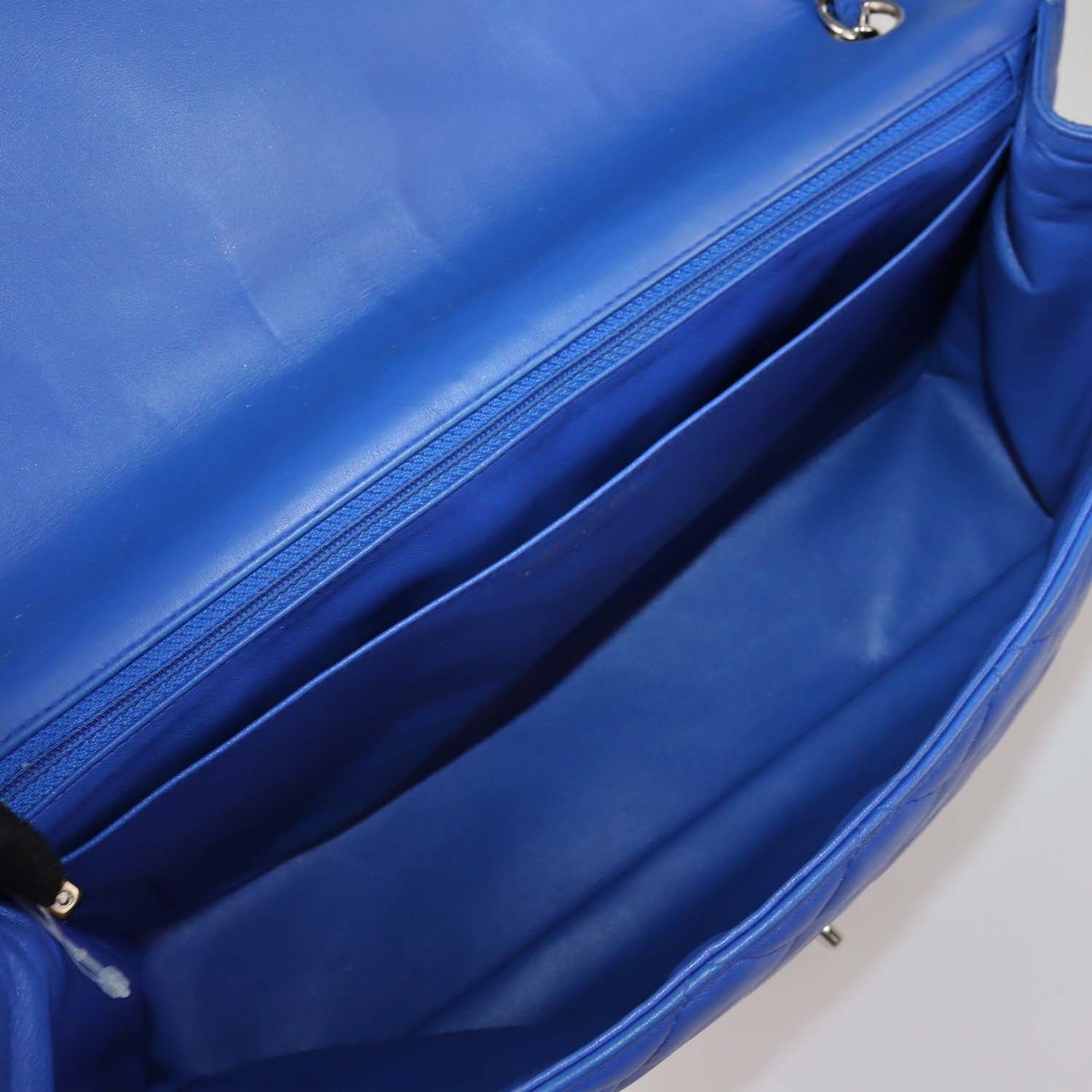 Chanel Blue Quilted Leather Maxi Classic Single Flap Bag