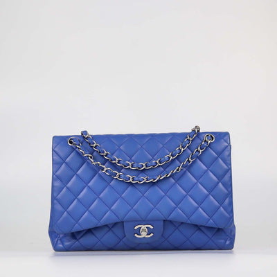 Chanel Blue Quilted Leather Maxi Classic Single Flap Bag