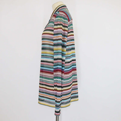 Missoni Multicolor Geometric Pattern Knit Blend Long Sleeve Shirt