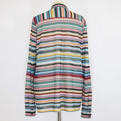 Missoni Multicolor Geometric Pattern Knit Blend Long Sleeve Shirt
