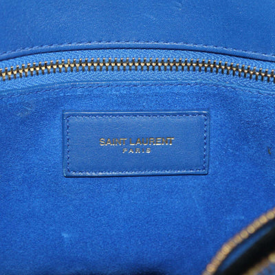 Saint Laurent Blue Leather Small Classic Sac De Jour Tote