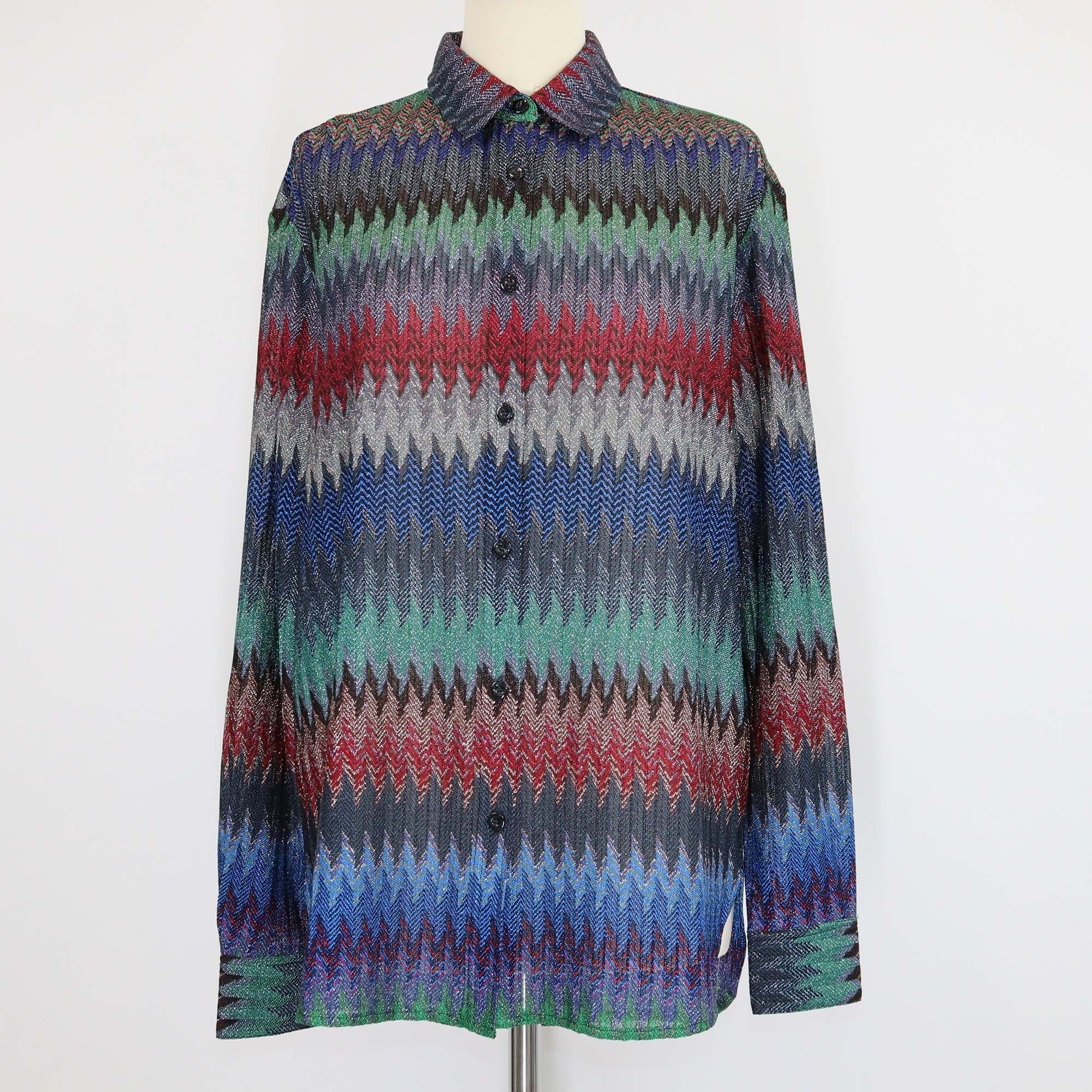 Missoni Multicolor Viscose Snake Pattern Long Sleeve Shirt