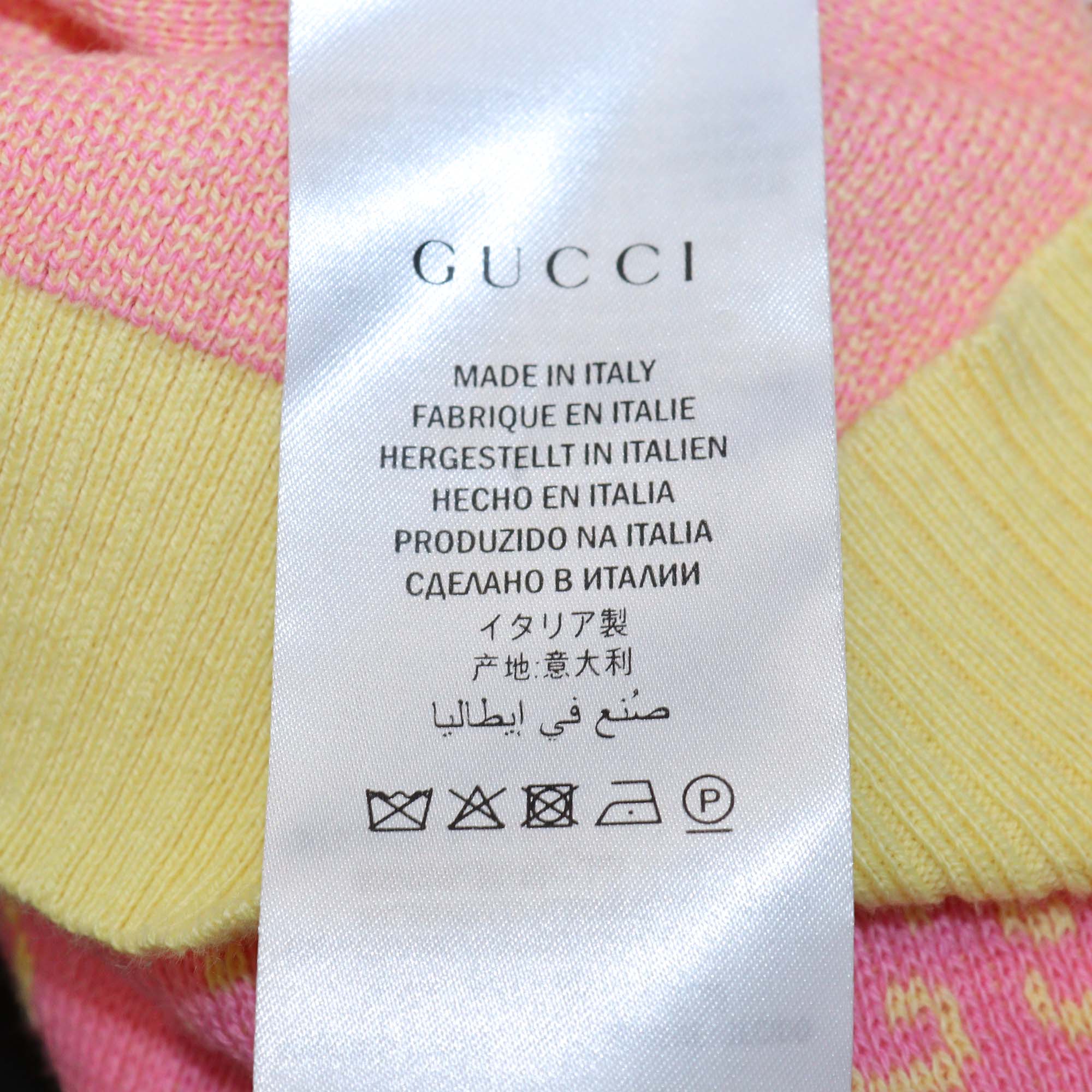 Gucci Pink/Yellow Knit GG Jacquard Tops