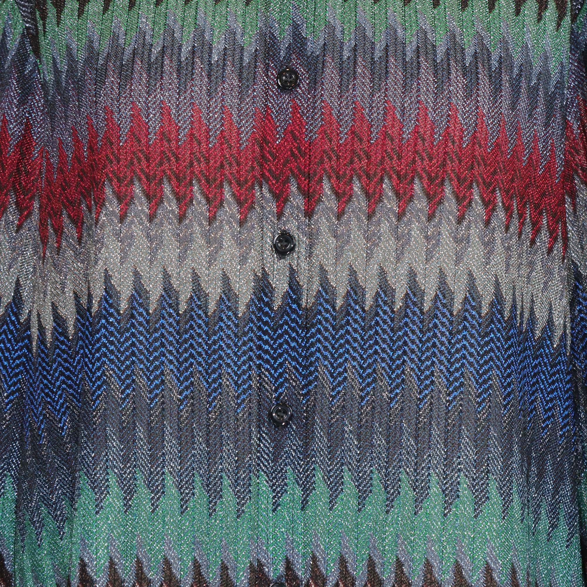 Missoni Multicolor Viscose Snake Pattern Long Sleeve Shirt