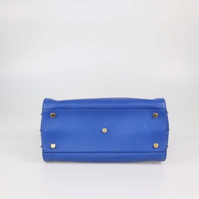 Saint Laurent Blue Leather Small Classic Sac De Jour Tote