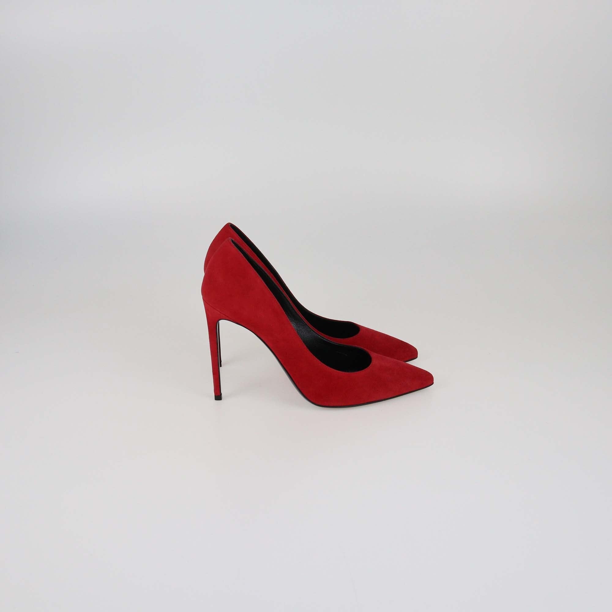 Saint Laurent Red Paris 105 Pointed Toe Pumps Womens Saint Laurent 