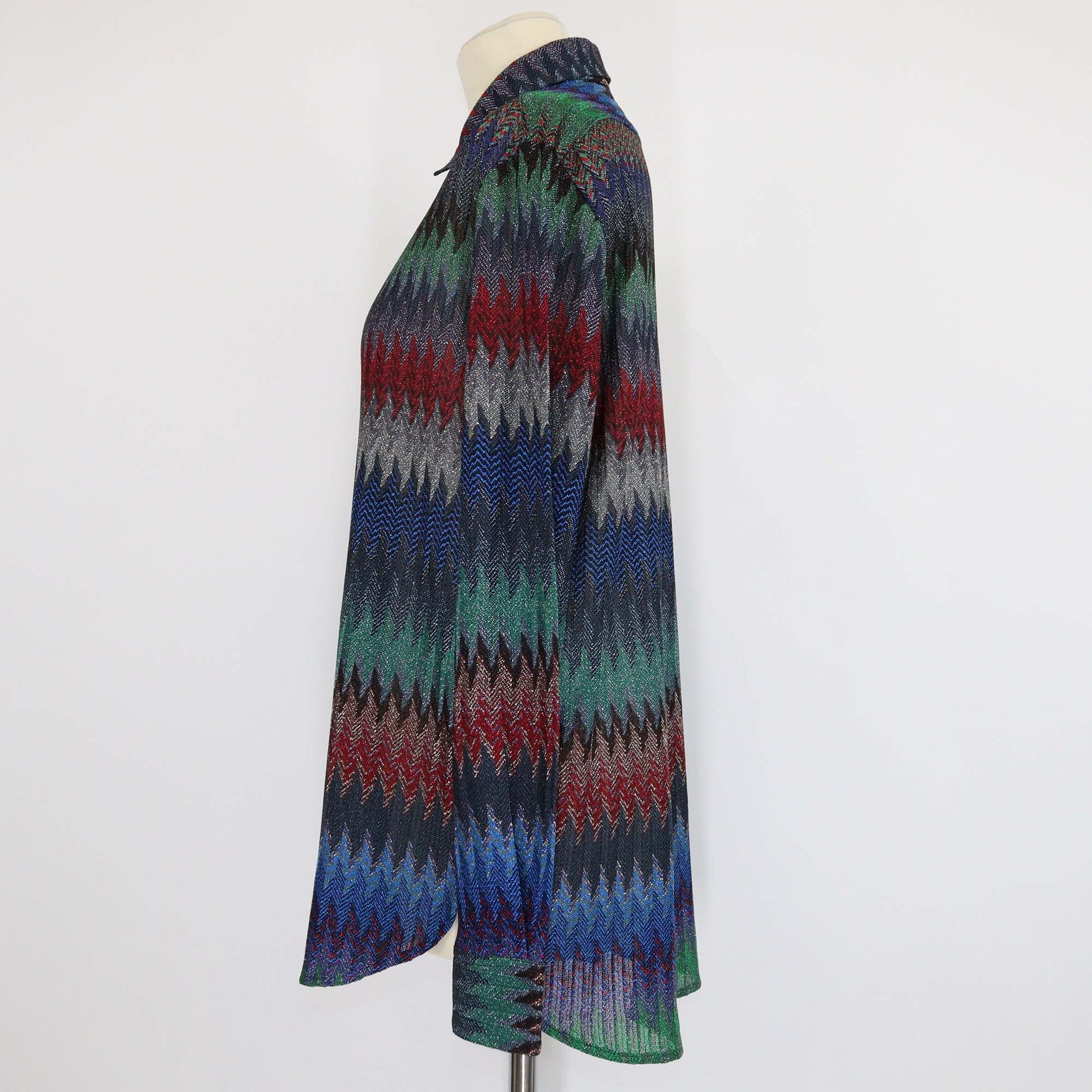 Missoni Multicolor Viscose Snake Pattern Long Sleeve Shirt