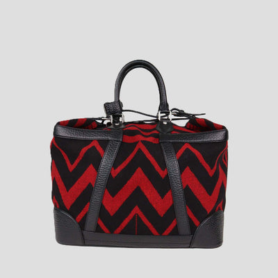Louis Vuitton Black, Red Leather and Wool Grimaud Vail Blanket Bag