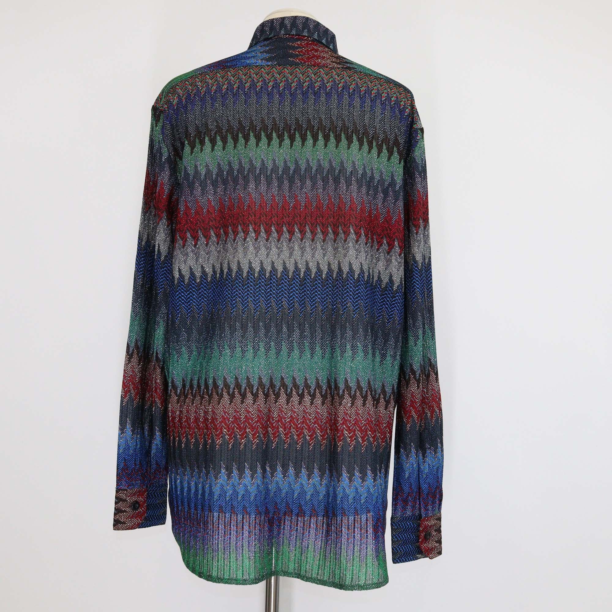 Missoni Multicolor Viscose Snake Pattern Long Sleeve Shirt