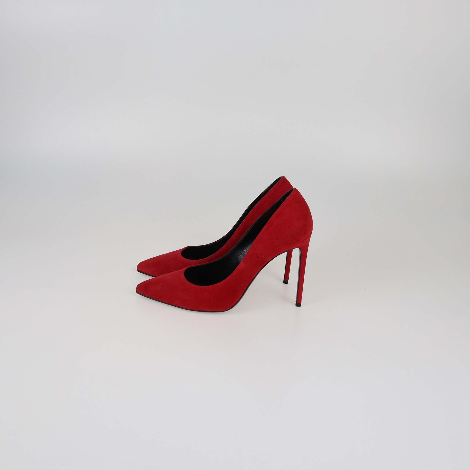 Saint Laurent Red Paris 105 Pointed Toe Pumps Womens Saint Laurent 