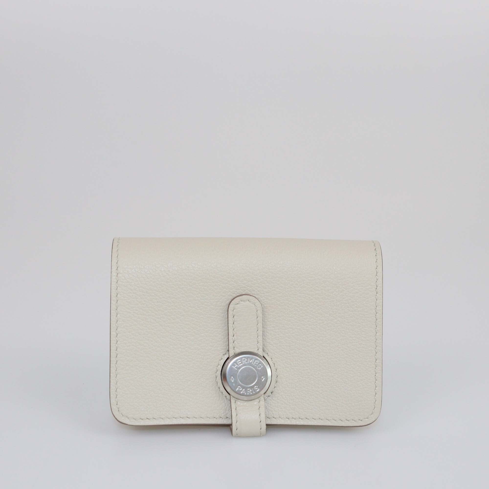 Hermes Pearl Grey Dogon Card Holder Womens Hermes 