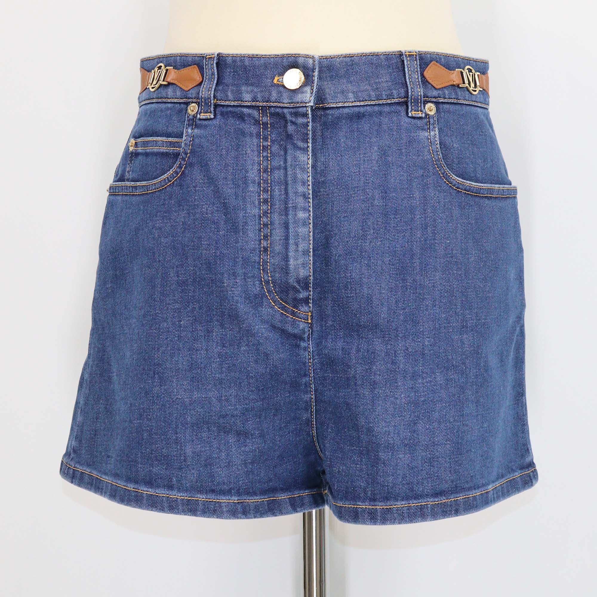 Louis Vuitton Blue Denim Mini Shorts