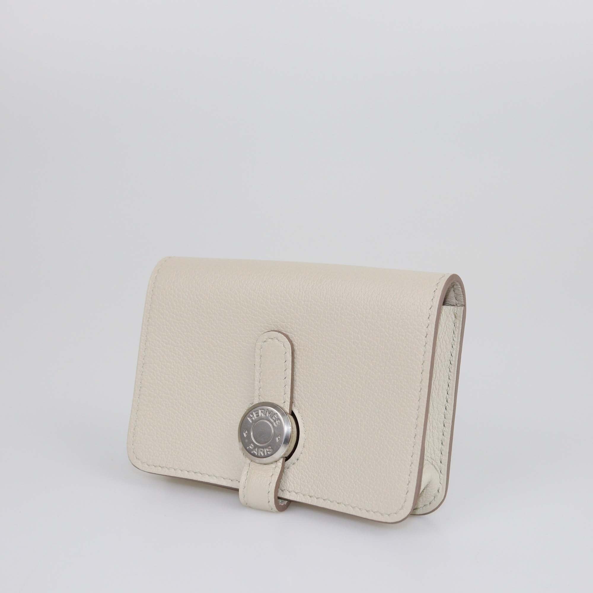 Hermes Pearl Grey Dogon Card Holder Womens Hermes 