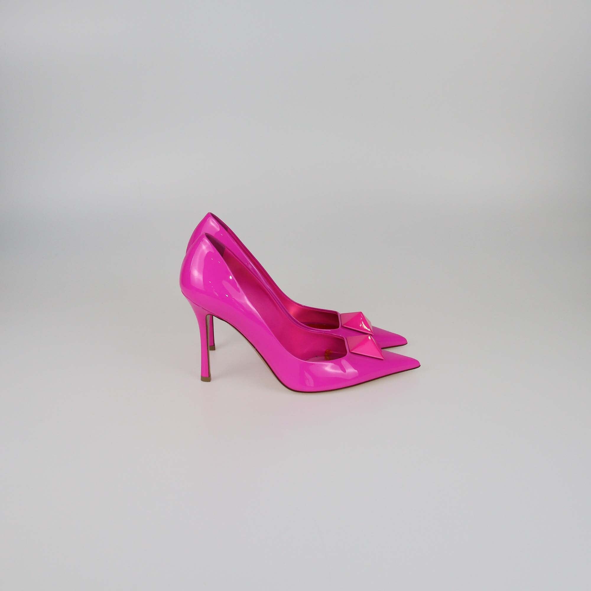 Valentino Pink Patent One Stud Pumps Womens Valentino 