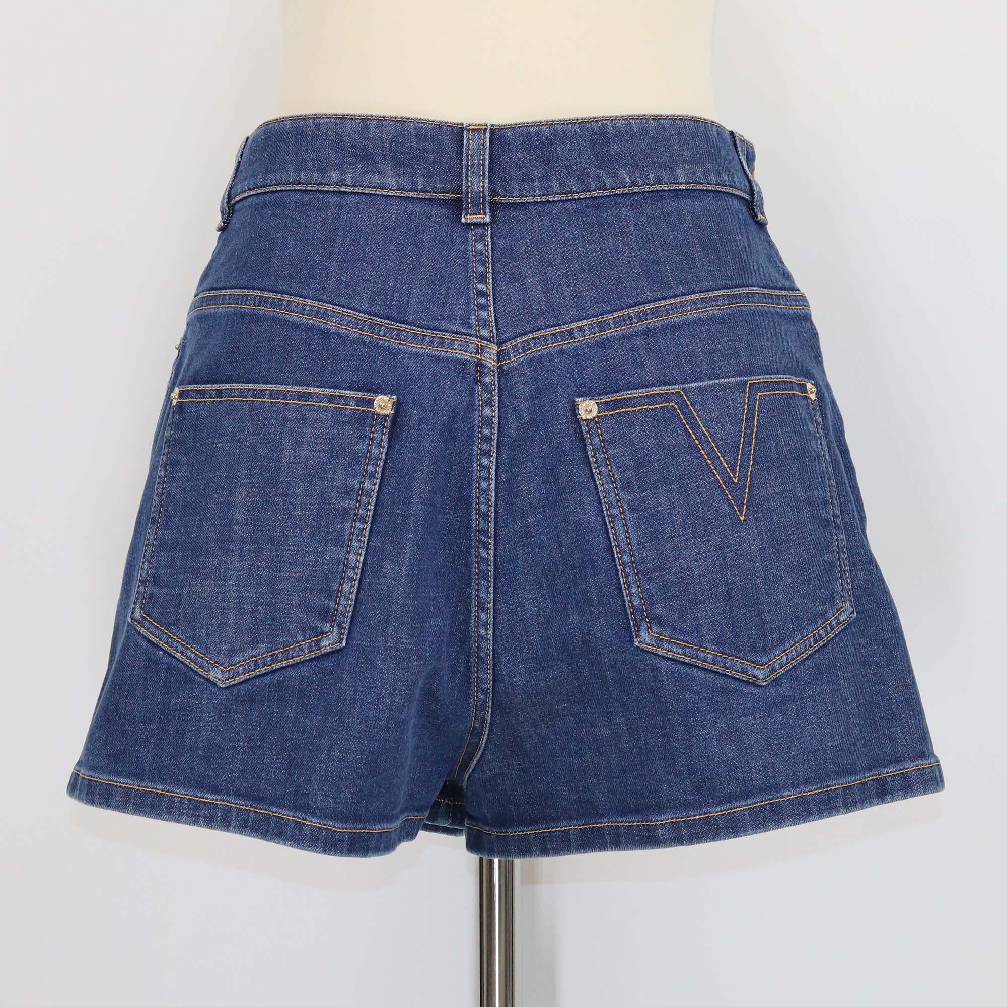 Louis Vuitton Blue Denim Mini Shorts