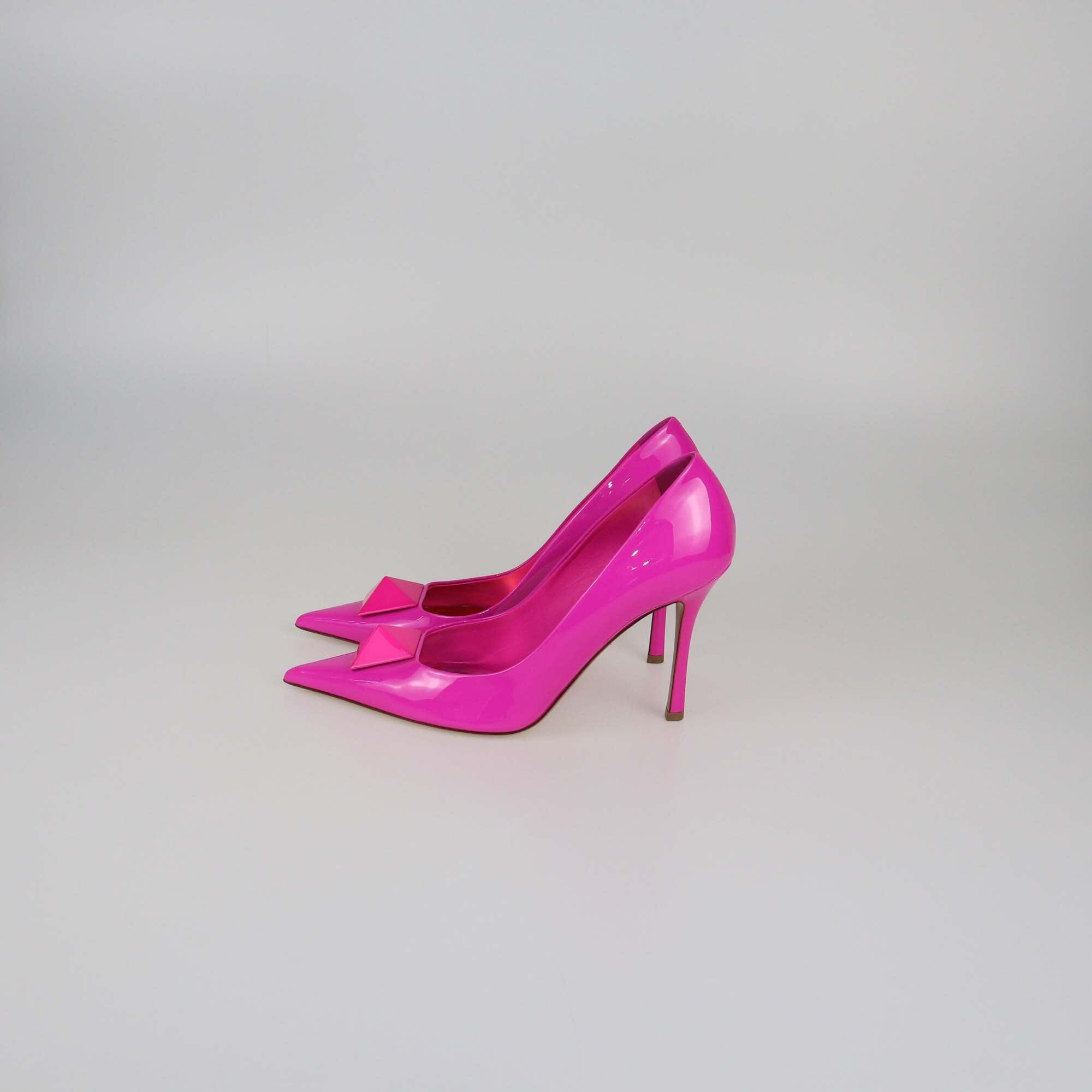 Valentino Pink Patent One Stud Pumps Womens Valentino 