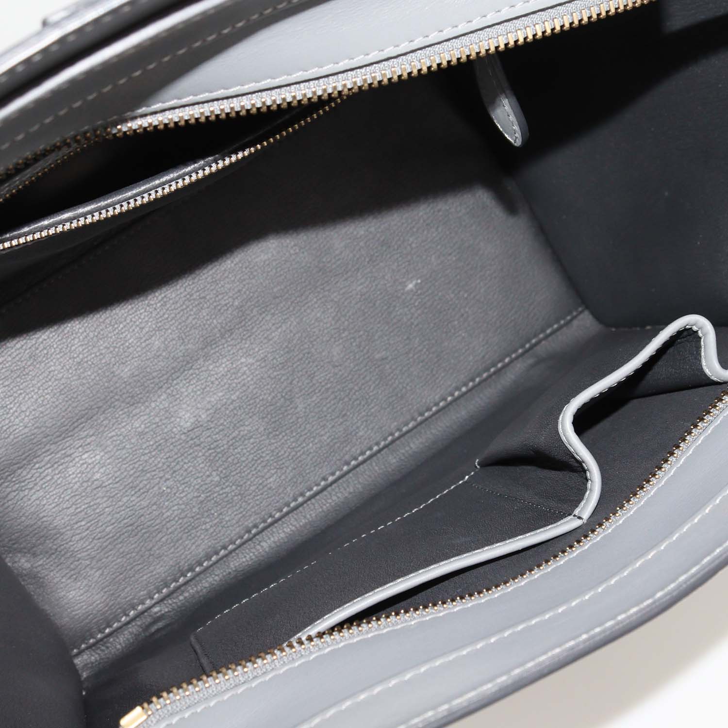 Celine Grey Leather Mini Luggage Tote