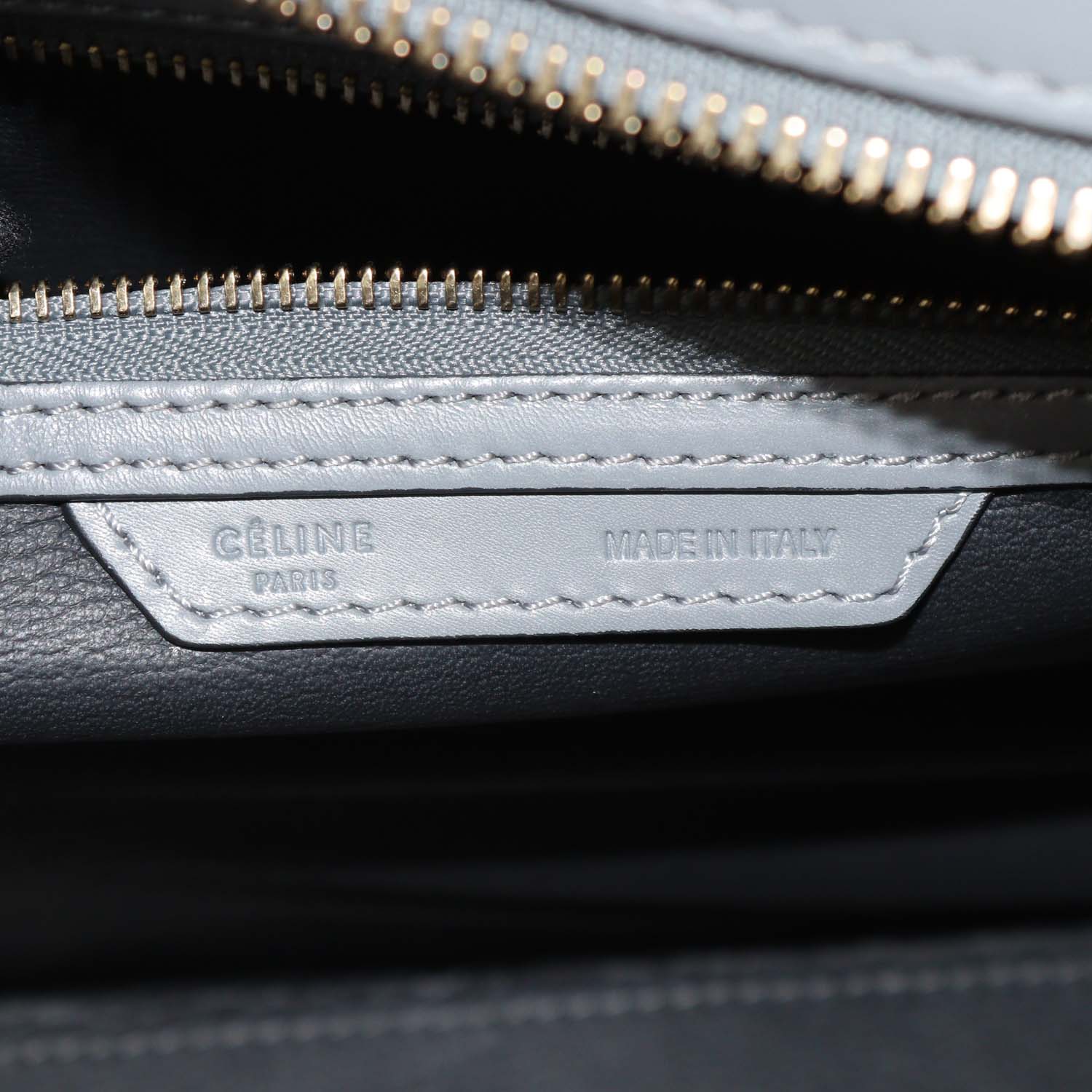 Celine Grey Leather Mini Luggage Tote