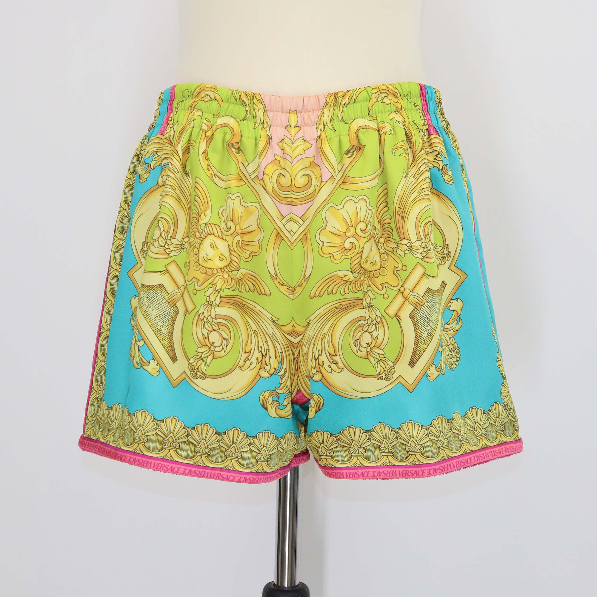Versace Multicolor Polyester Medusa Renaissance Print Mini Short