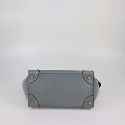 Celine Grey Leather Mini Luggage Tote