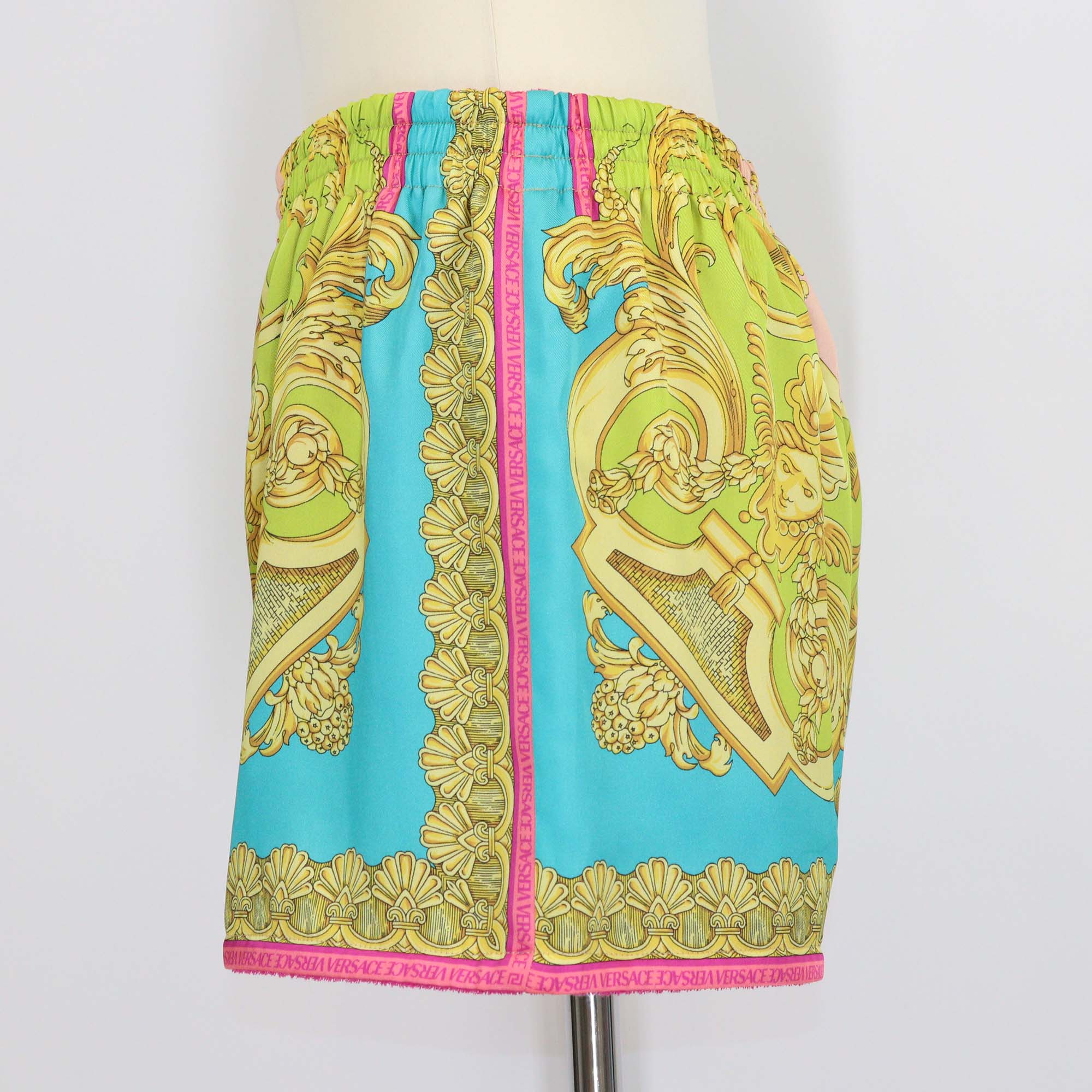 Versace Multicolor Polyester Medusa Renaissance Print Mini Short