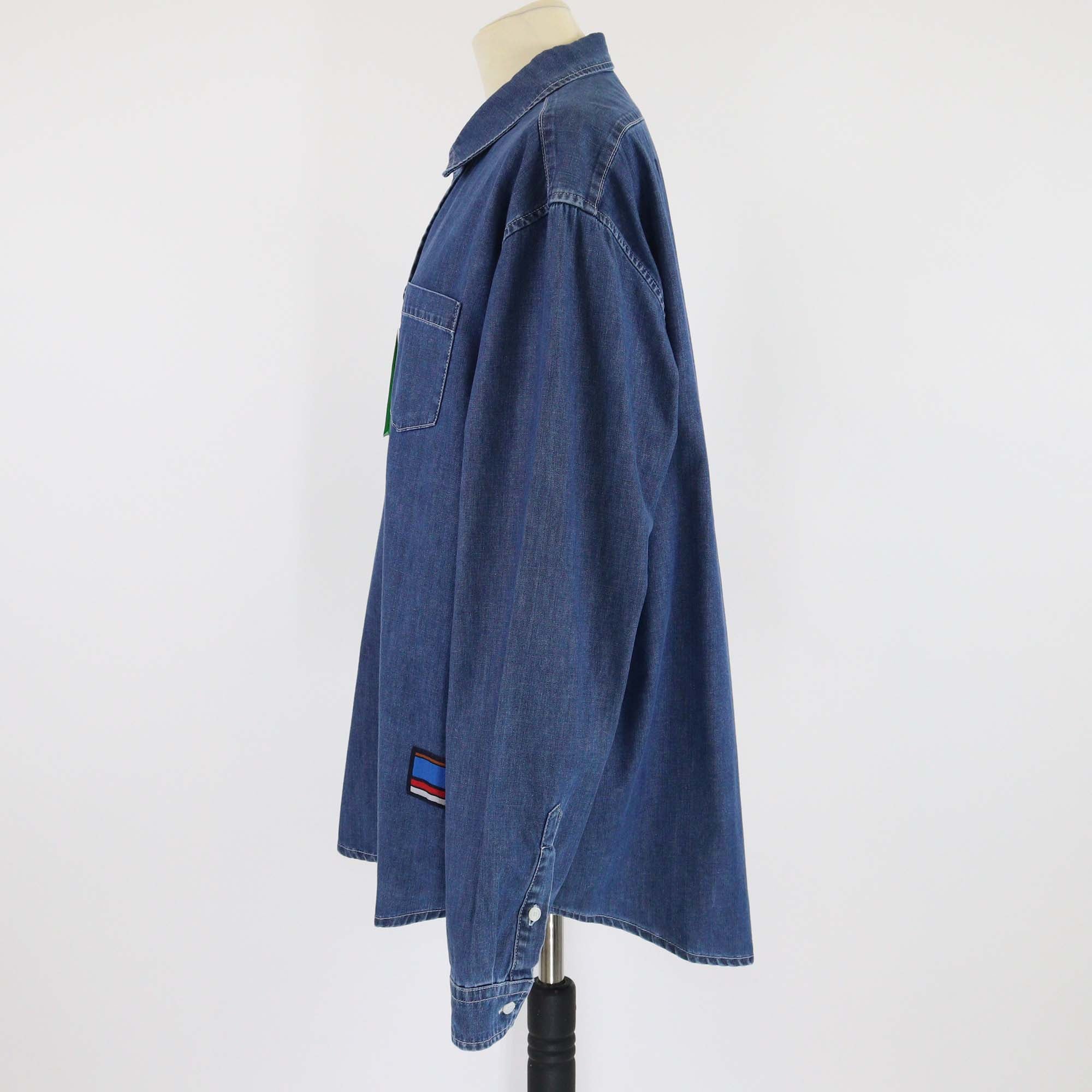 Kenzo Blue Denim XL Long Sleeve Casual Shirt
