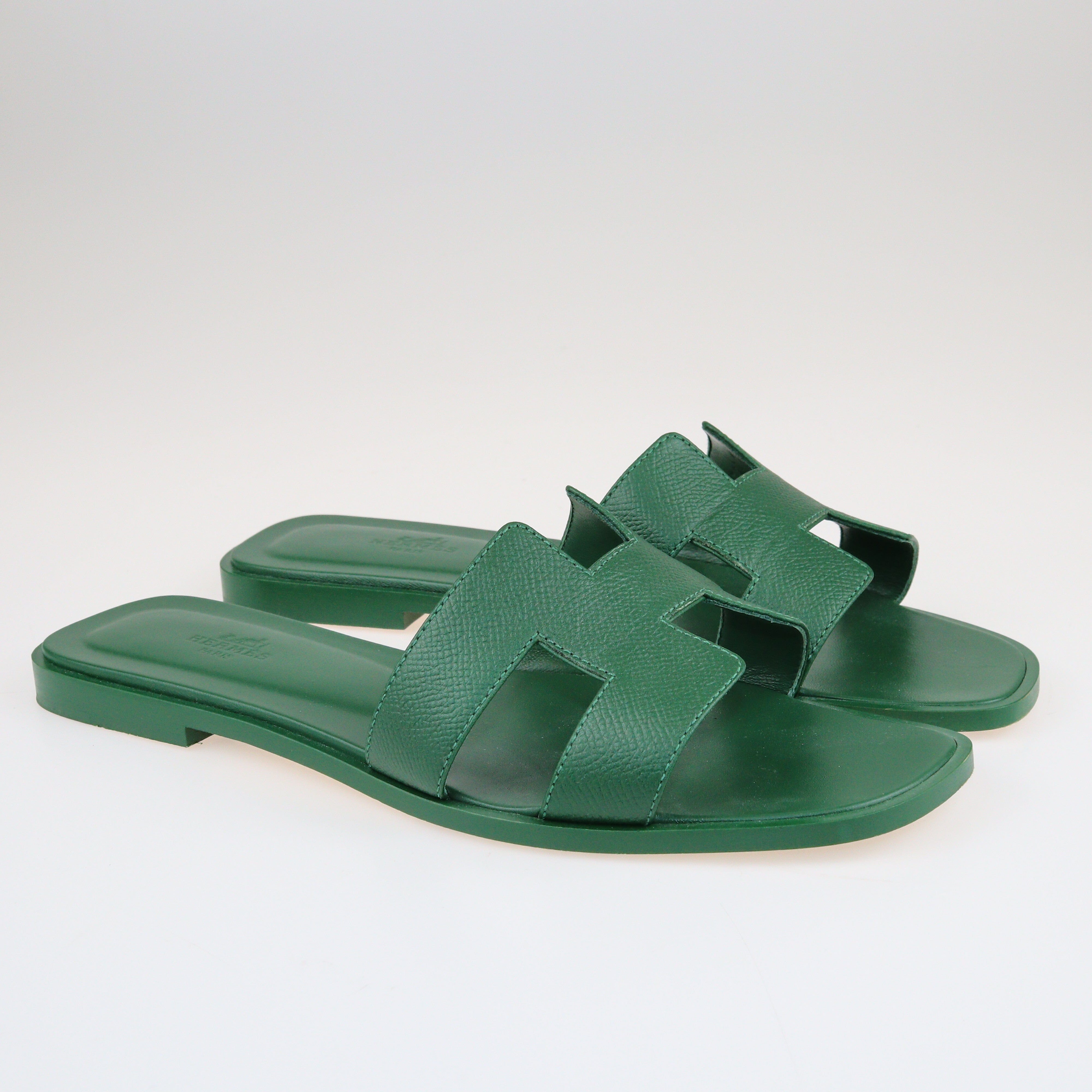 Green Oran Sandals Shoes Hermes 