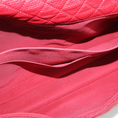 Chanel Red Quilted Textured Leather Large XXL Classic Flap Bag