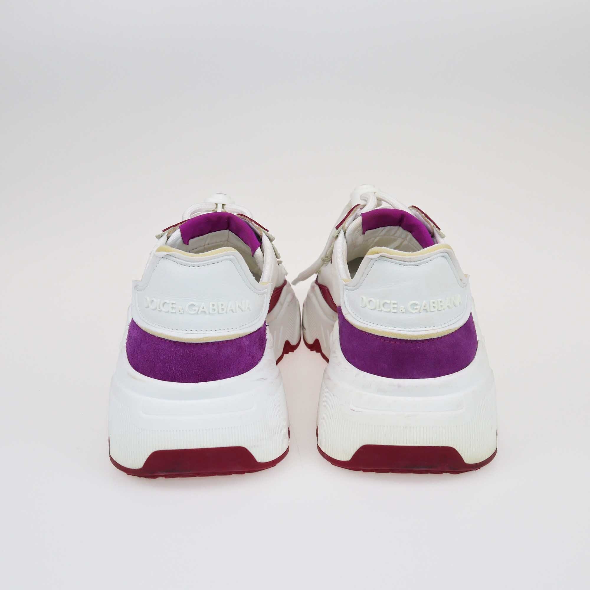 Dolce & Gabbana White/Purple Daymaster Low Top Sneakers Shoes Dolce & Gabbana 