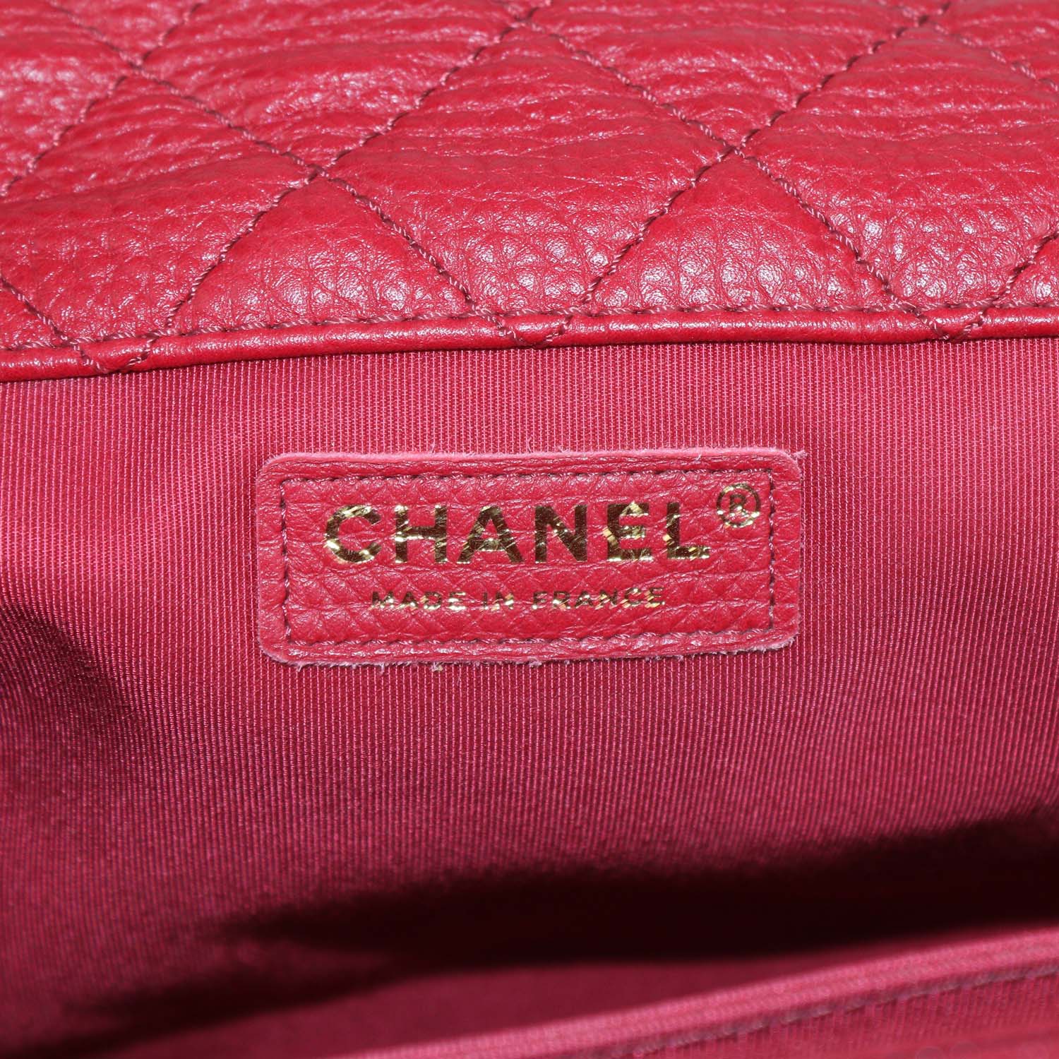 Chanel Red Quilted Textured Leather Large XXL Classic Flap Bag
