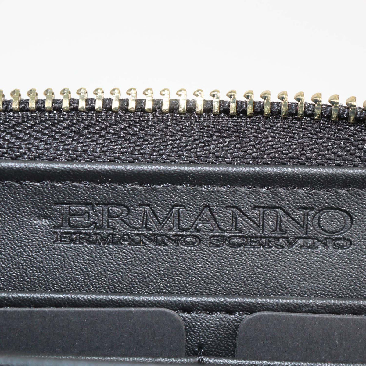 Ermano Scervino Black Faux Leather Studded Zip Around Wallet