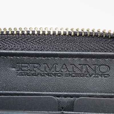 Ermano Scervino Black Faux Leather Studded Zip Around Wallet