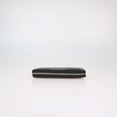 Ermano Scervino Black Faux Leather Studded Zip Around Wallet