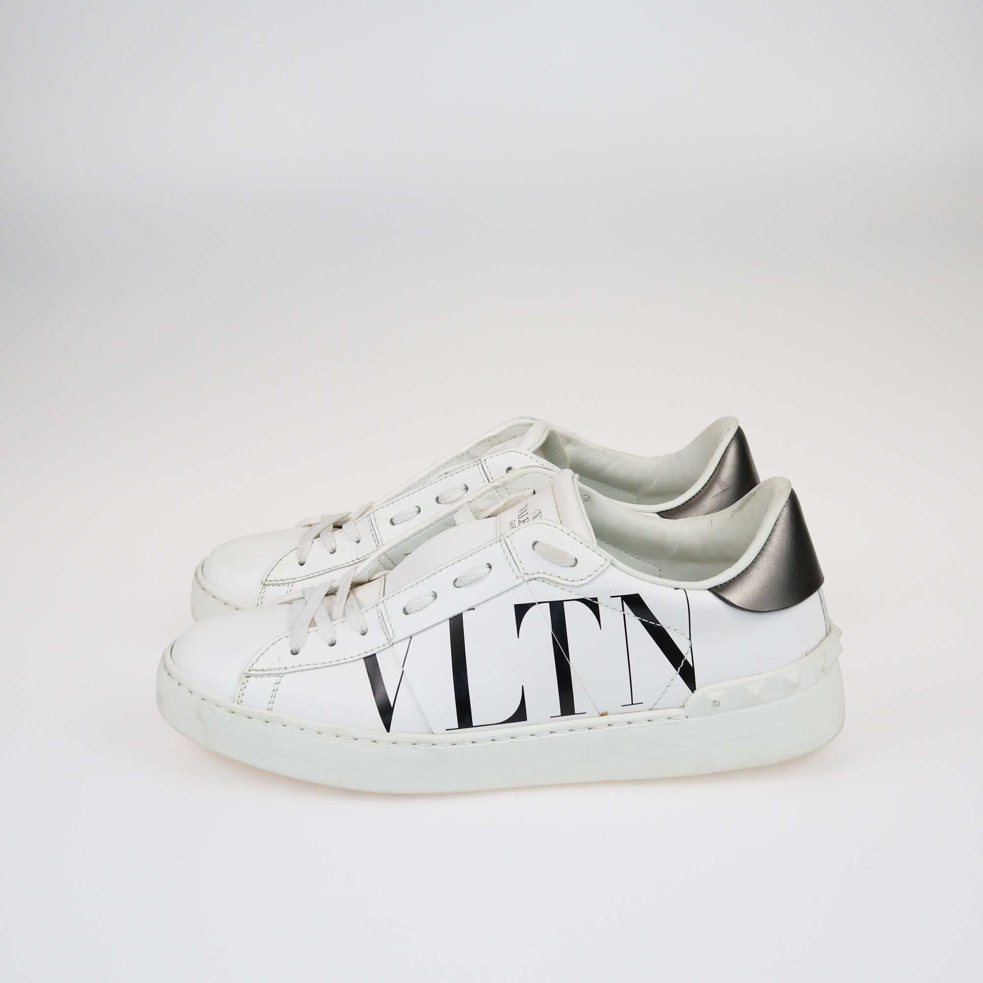 Valentino White/Metallic VLTN Low Top Sneakers Shoes Valentino 