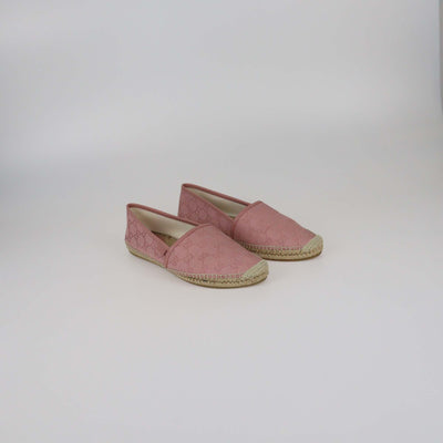 Gucci Pink GG Espadrille Flats Womens Gucci 
