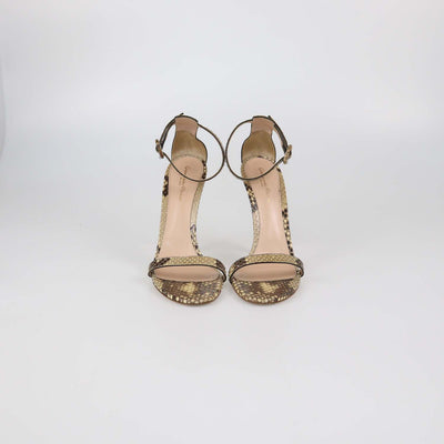 Gianvito Rossi Beige Python Ankle Strap Sandals