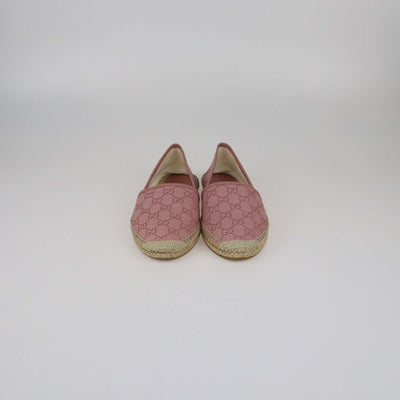 Gucci Pink GG Espadrille Flats Womens Gucci 
