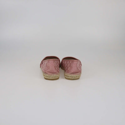 Gucci Pink GG Espadrille Flats Womens Gucci 