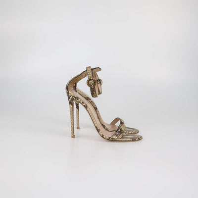 Gianvito Rossi Beige Python Ankle Strap Sandals