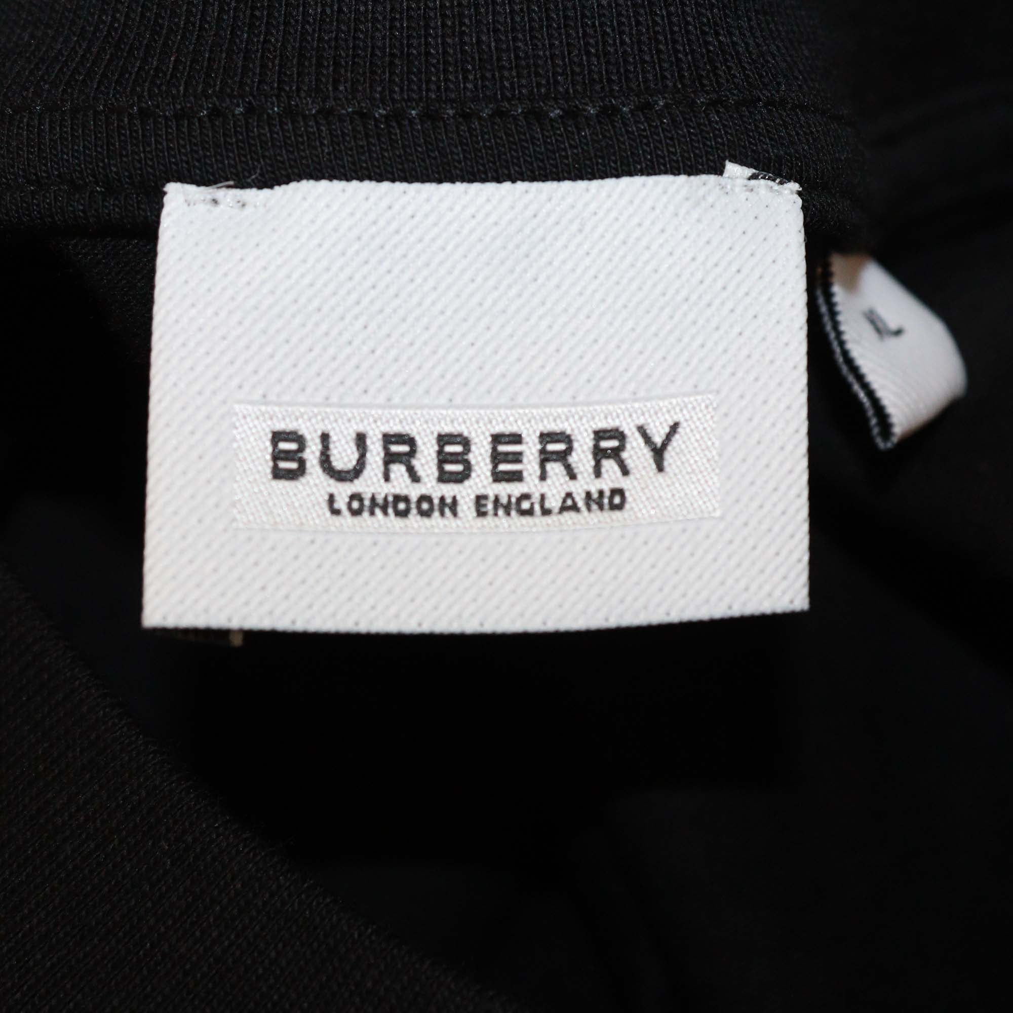 Burberry Black/White Cotton Horseferry Print XL T-Shirt