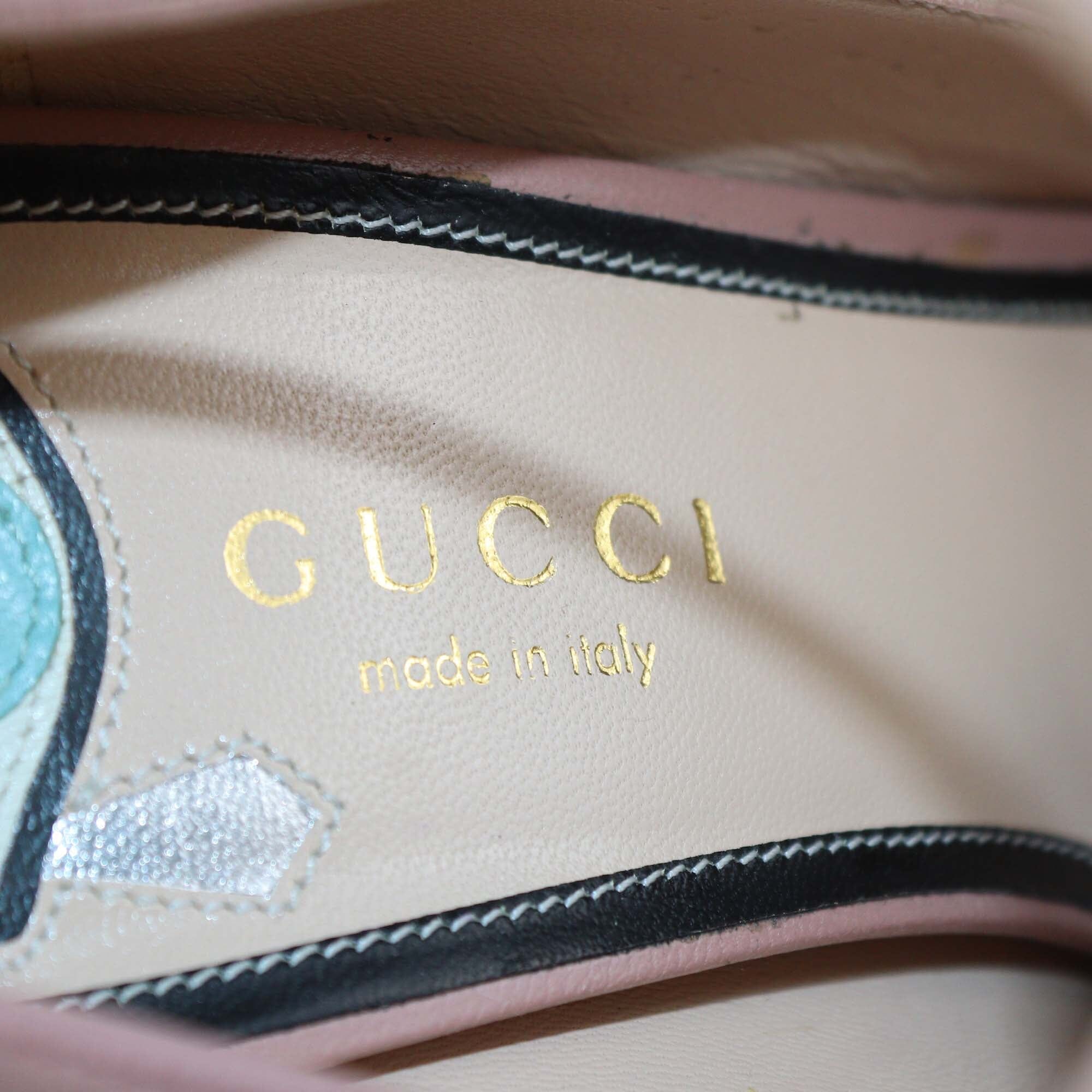 Gucci Mauve Molina Heart T-Strap Peep Toe Pumps Womens Gucci 