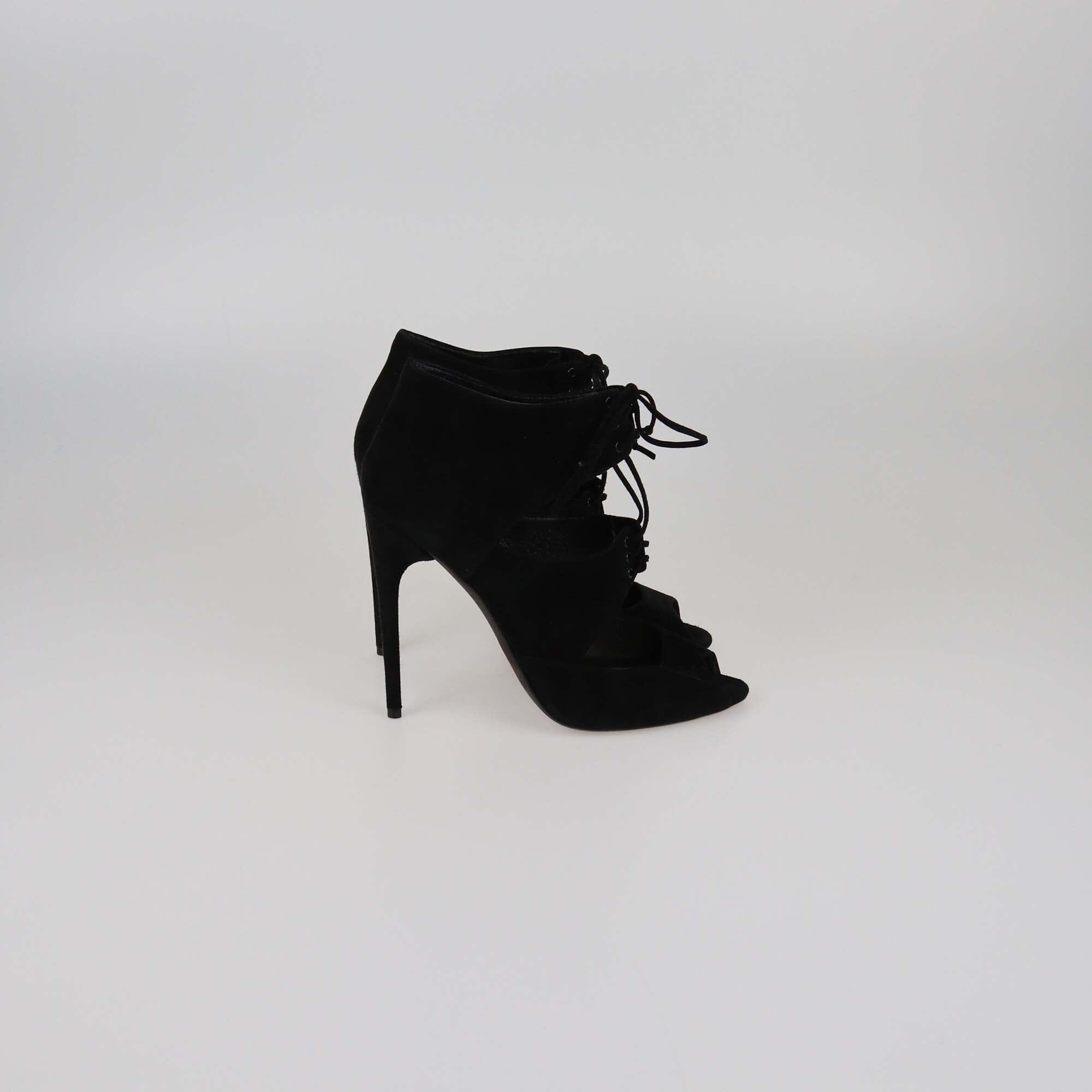 Tom Ford Black Cut Out Peep Toe Ankle Sandals Womens Tom Ford 