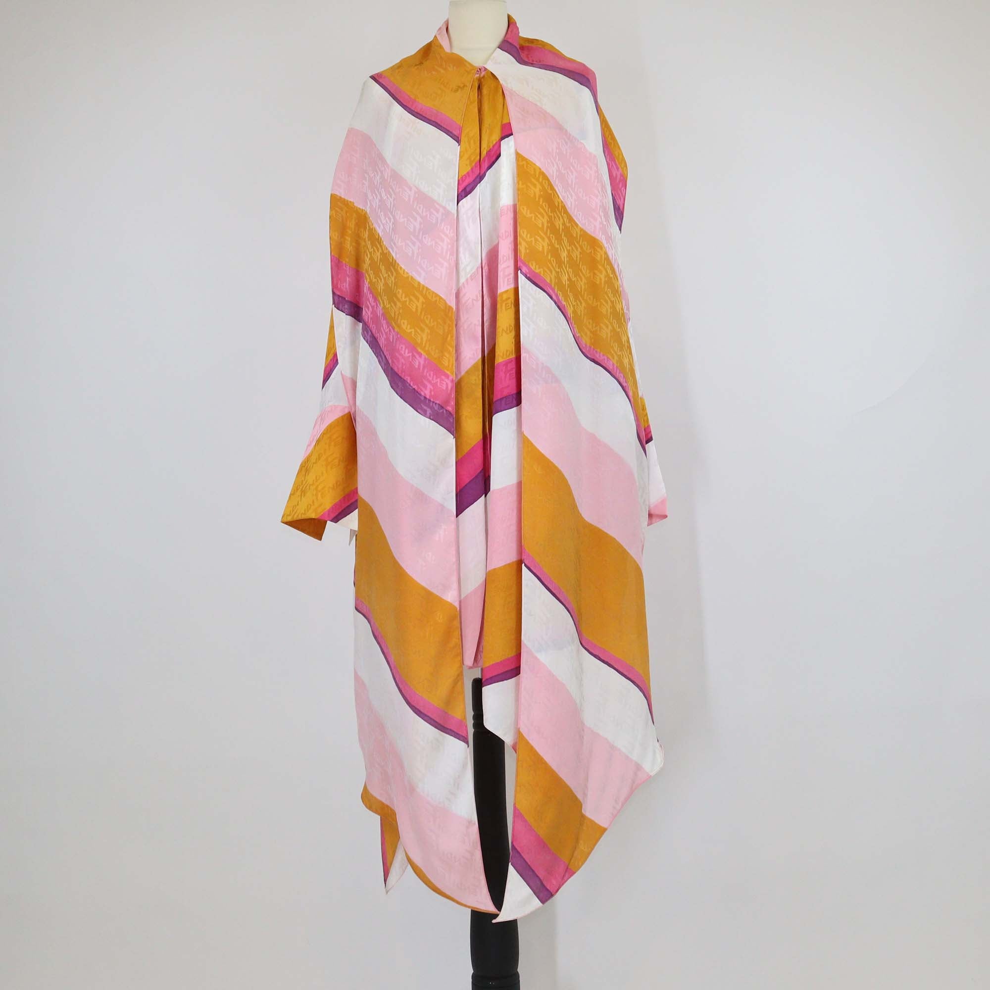 Fendi Multicolor Silk Monogram Logo Print Short Dress