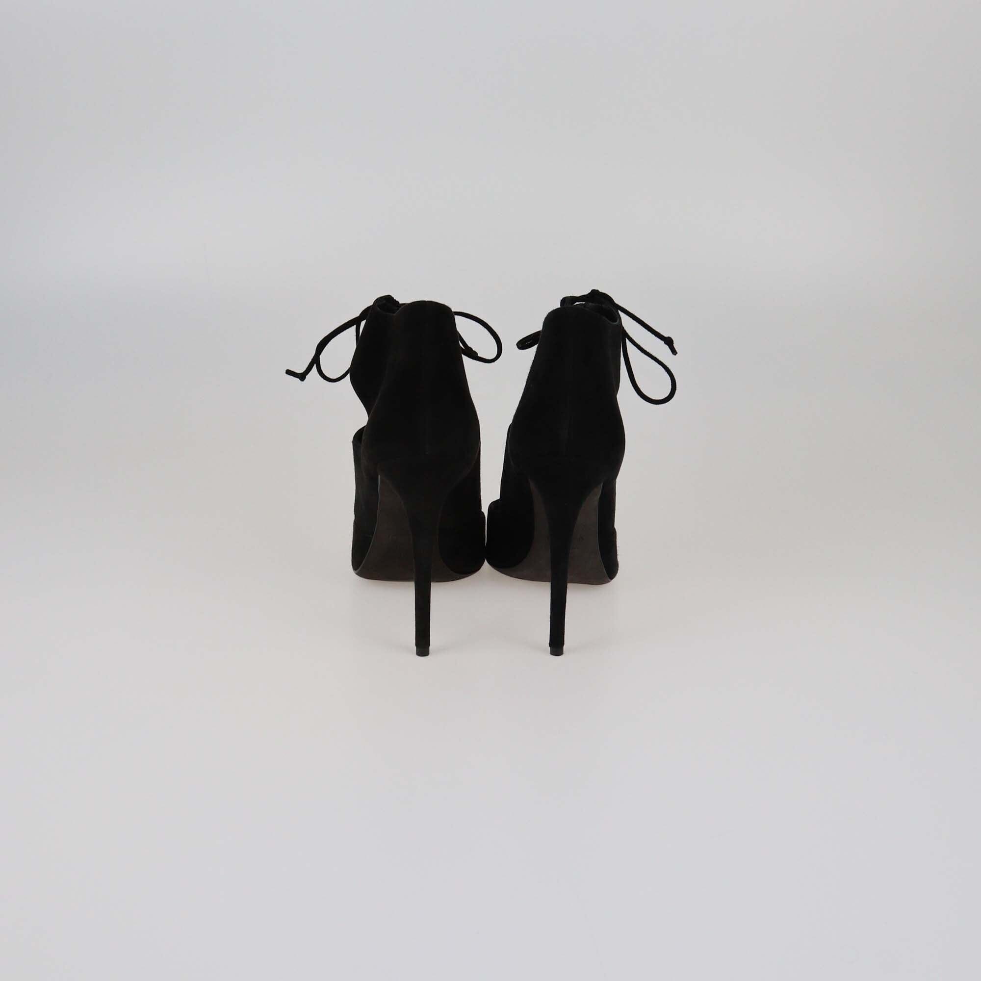 Tom Ford Black Cut Out Peep Toe Ankle Sandals Womens Tom Ford 