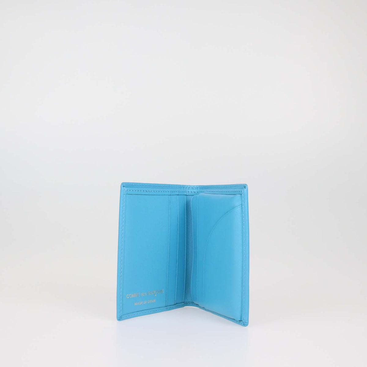 Comme des Garcons Light Blue Leather Classic Bifold Wallet