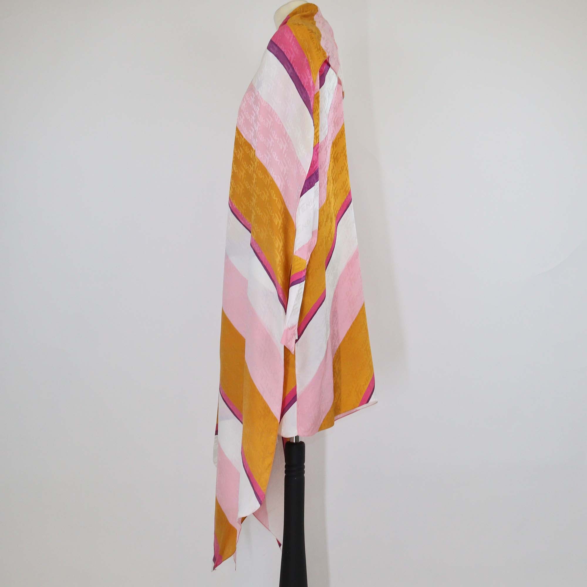 Fendi Multicolor Silk Monogram Logo Print Short Dress