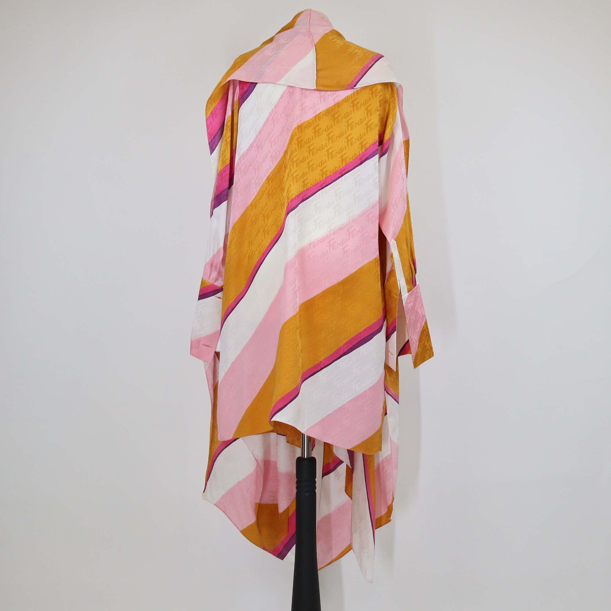Fendi Multicolor Silk Monogram Logo Print Short Dress