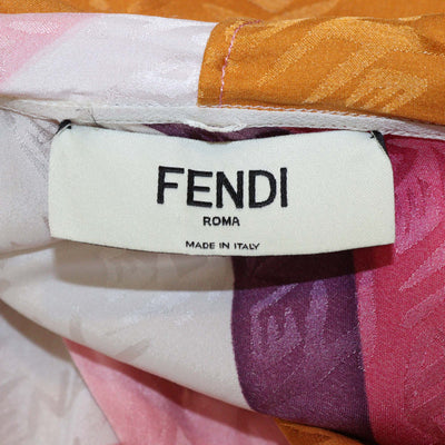 Fendi Multicolor Silk Monogram Logo Print Short Dress