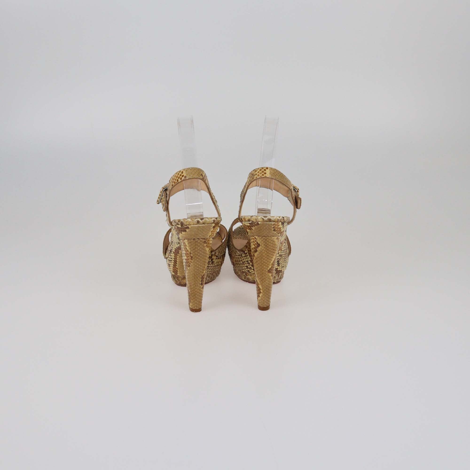 Christian Louboutin Beige Amelissa Platform Sandals Womens Christian Louboutin 